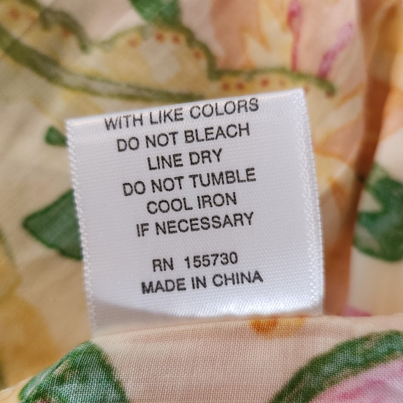 Rose + Olive Yellow Tropical Print Wide-Leg Pants NWT Size Medium - Picture 10 of 10